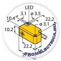 BI2-Q10S-AP6X Индуктивный датчик 2мм, PNP NO, 2000гц, 10-30VDC, кабель 2м