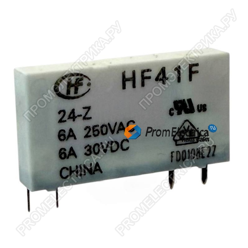 HF41F/24-Z Реле электромагнитное, 1 перекл. контакт, 24VDC/6A