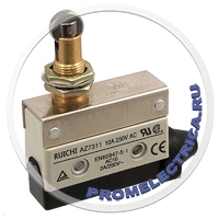 AZ-7311 Концевой выключатель SPDT, 10А. 250V. IP64, продольный роликовый плунжер
