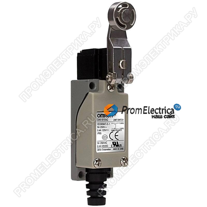 D4V-8104SZ-N Концевой выключатель серии D4V, не регулируемый роликовый рычаг, с земляной клемой, DPDB, ток 5 А, напряжение 230 В