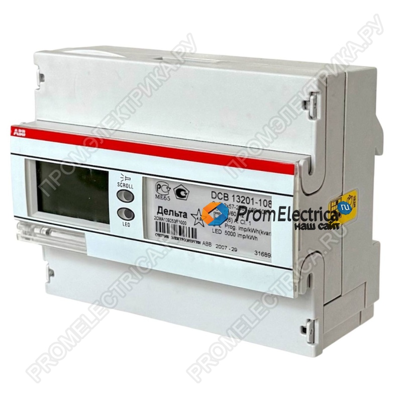 2CMA139253R1000 13201-108 Счетчик электроэнергии ABB 3Ф+N 6-6А двухтарифный