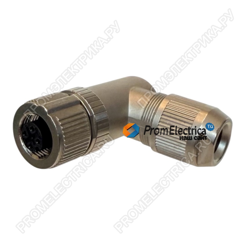 1424669 SACC-M12FR-4PL SH Разъем, 4-полюсн., экранирован., Гнездо угловой M12, А-кодирование, Зажимы Push-in, материал накатанной гайки: Цинк. литья под давл.