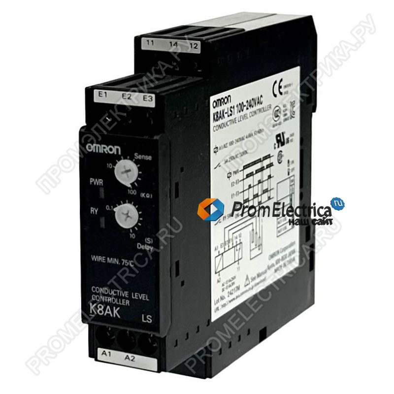 K8AK-LS1-100-240VAC Реле контроля уровня жидкости, SPDT, 100-240VAC, Omron