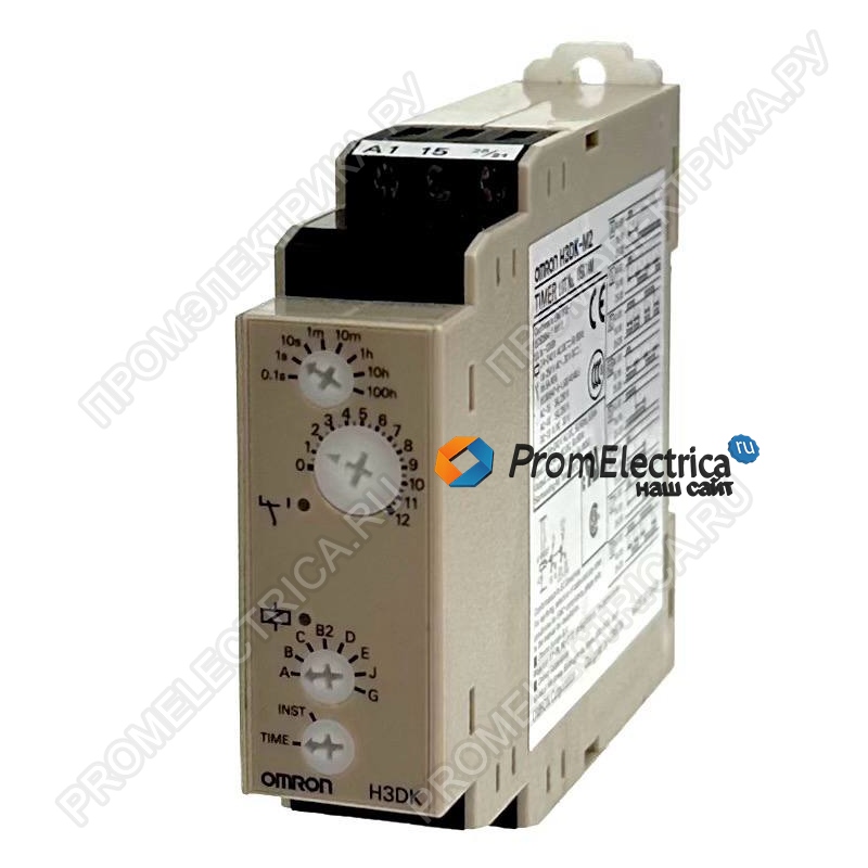 H3DK-M2 Реле времени; 0,1с÷1200ч; DPDT; 250ВAC/5А; Uпит: 24÷240ВAC; DIN