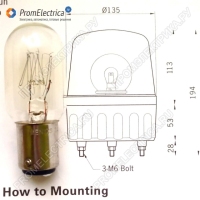 MAB-T15-S (12V/10W) лампа накаливания для светосигнальной колонны байонетное крепление 15мм 12V/10W