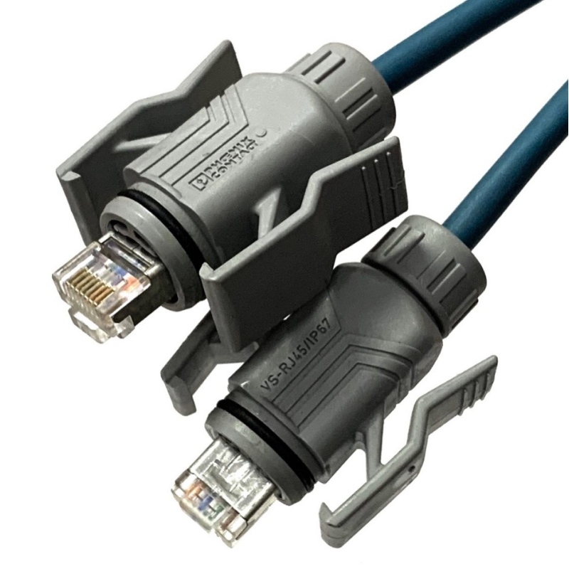 1652033 VS-8-VS67-VS67/4P-AWG26-CF/5,0 Сетевой Ethernet-кабель, CAT5e, экранированный, 4 пары,AWG 26 (7-пров), Line, RAL 5021, RJ45/IP67 и RJ45/IP67, 5метров