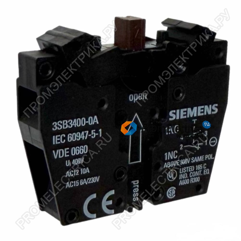 3SB3400-0A Контактная группа; NC + NO; 22мм; на фронтальную панель Siemens