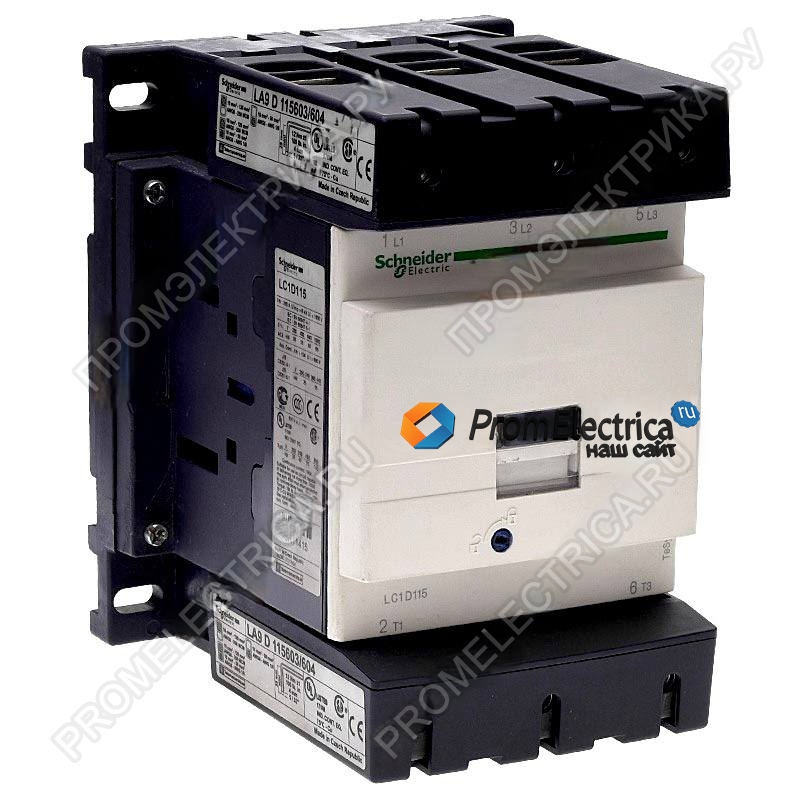 LC1D115G7 Контактор 3 полюсный, 115А, 120 VAC