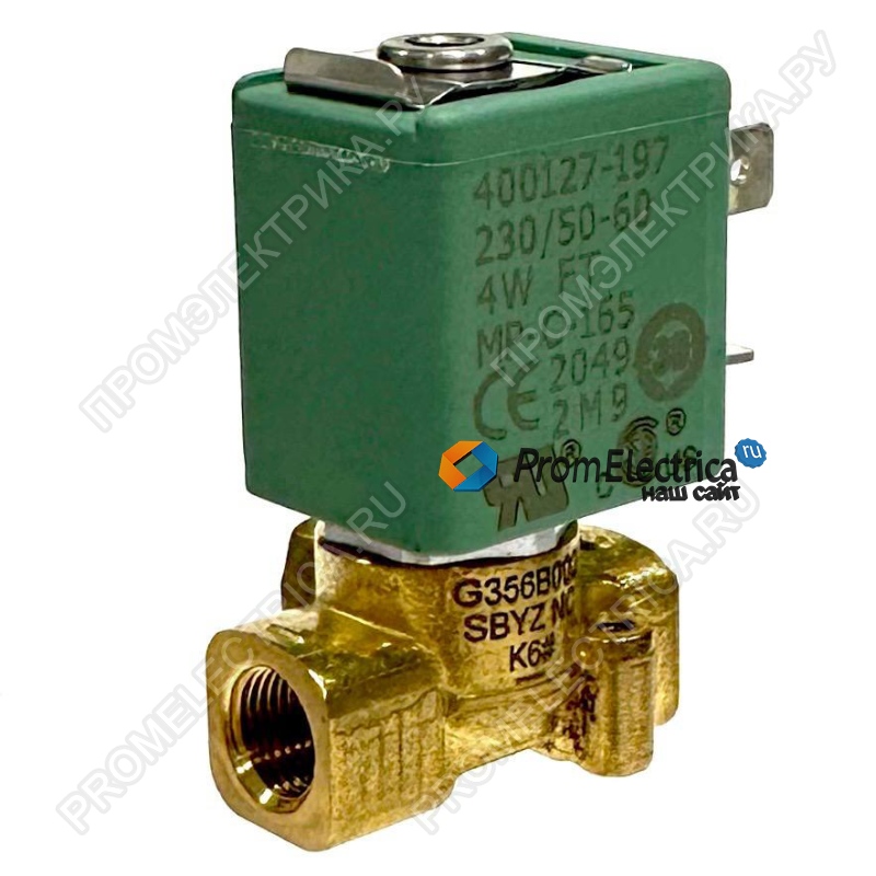 SCG356B053VMS Распределительный клапан прямого действия 230/50-60 Распред. клапан (3/2 НЗ) 1/8 на приводы 32-63мм, 0-10бар, 230В/50Гц, адаптер G1/8 ASCO