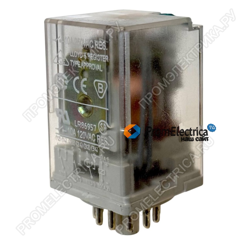 R15-2013-23-1220-WTLD Реле 10А, 3СО, 220В пост., тест-кнопка, светодиод, выпрям. диод