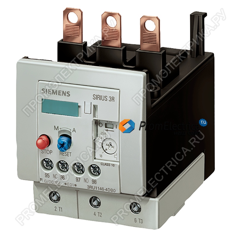 3RU1146-4LB0 РЕЛЕ ПЕРЕГРУЗКИ, 70.90 A, 1НO+1НЗ, ТИПОРАЗМЕР S3, КЛАСС 10, ДЛЯ МОНТАЖА НА КОНТАКТОР