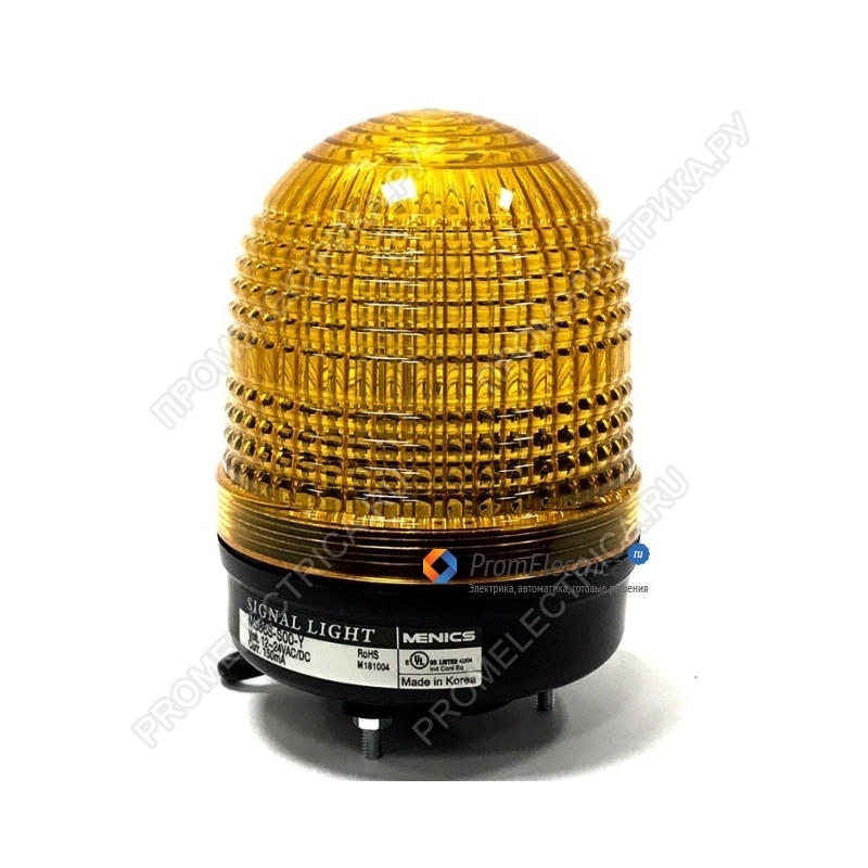 MS86S-S00-Y Сигнальные огни, Стробоскоп, 86мм, Монтаж на шпильках, Жёлтый, 12-24 Volt AC/DC