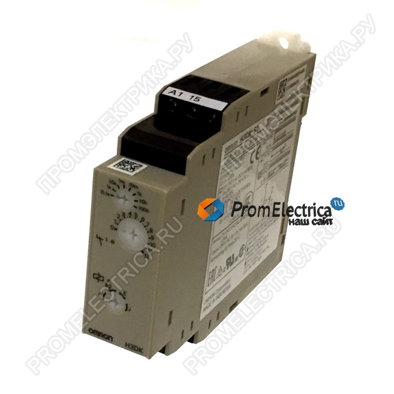 H3DK-S1 Таймер аналоговый, монтаж на DIN рейку, 22.5mm, SPDT, 4 режима работы, 24…240 VA
