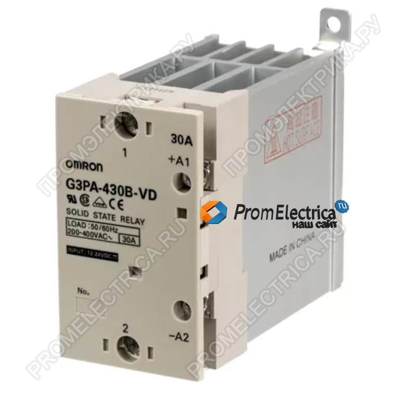G3PA-430B-VD Твердотельное реле винтовые клеммы, управление 12..24 V DC, коммутация 400 V AC, 30 A
