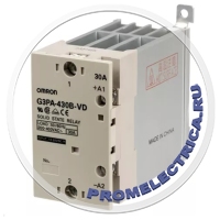 G3PA-430B-VD Твердотельное реле винтовые клеммы, управление 12..24 V DC, коммутация 400 V AC, 30 A