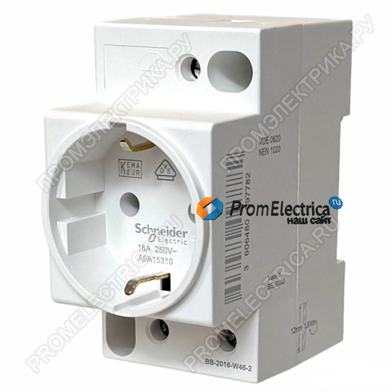 A9A15310 Щитовая розетка. iPC DIN 2П+T 16A 250В Schneider Electric