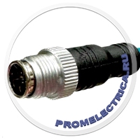 Прямой разъем M12, 8PIN, X-Code, штекер ,  кабель 1 метр