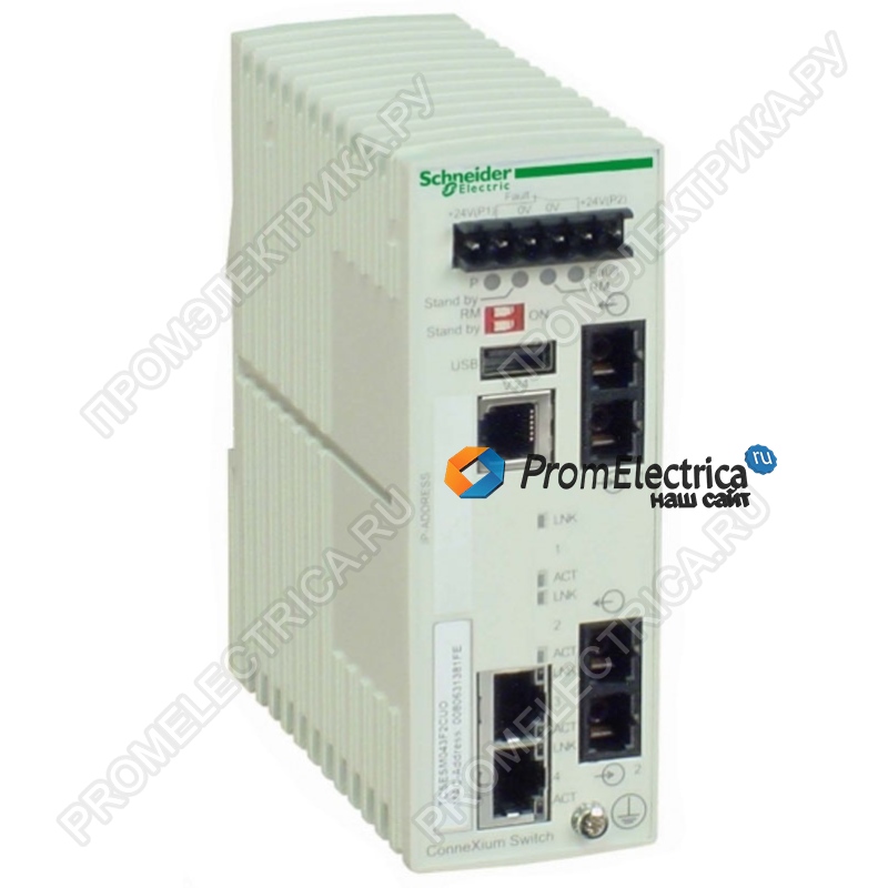 TCSESM043F1CU0 Коммутатор Connexium (managed) 3TX/1FX-M, 100 МБ/с SC 1, IP20,  Schneider Electric