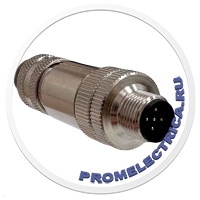 B-DP-PG7/9-M Прямой разъем M12, 5PIN, штекер папа, PG7, B-code, металл