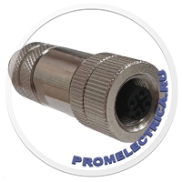 B-DM-PG7/9-M Прямой разъем M12, 5PIN, гнездо мама, PG7, B-code, металл