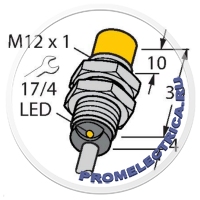 NI5-G12K-AN6X Индуктивный датчик М12, NPN NO, дист 4-6 мм, Turck