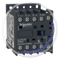 LC1K1601M7 КОНТАКТОР K 3P, 16 А, НЗ, 220V 50/60 ГЦ, ЗАЖИМ ПОД ВИНТ