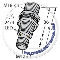 BI8U-MT18-AP6X-H1141 Индуктивный датчик М18, 8мм, PNP NO, 1500гц, устойчивость к электромагнитным полям. разъем M12 Turck