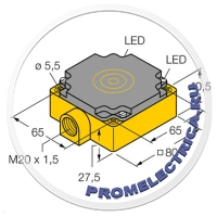 NI50-CP80-VP4X2 Индуктивный датчик, 80x80x41, PNP, NO+NC. Turck