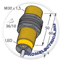 NI20U-S30-AP6X Индуктивный датчик М30, дист. 20 мм., PNP NO Turck