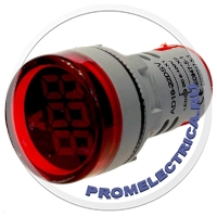 AD16-22DSV-R-1 AD16-22DSV-R Вольтметр цифровой миниатюрный красный, 22 мм, 6-100 DC Вольт