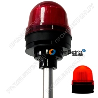 MS70B-S500-R-024 Проблесковый светодиодный красный 70 мм, 24 Вольта, сирена 80 дБ, кронштейн 500мм