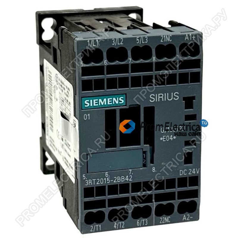 3RT2015-2BB42 КОНТАКТОР, 3 ПОЛ., AC-3, 3КВТ/400В