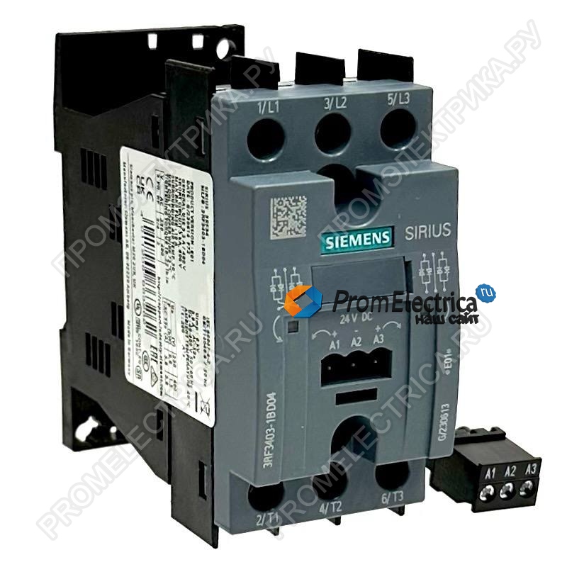 3RF3403-1BD04 3-Ф. ПОЛУПРОВОДНИКОВЫЙ КОНТАКТОР 3RF3 AC53 3.8A 40 ГРАД. С, 48-480V