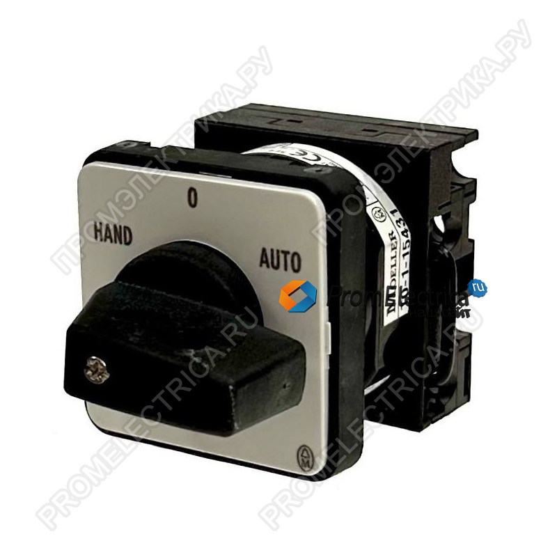 T0-1-15431/E Выключатель, 1P, Ie = 12A, Пол. HAND- 0 -AUTO, 45 °, 48х48 мм, переднее крепление