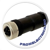 RK-DM-PG9-B Прямой разъем M12, 5PIN, K-code, гнездо мама, PG9, черного цвета RK-DM-PG9-B Прямой разъем M12, 5PIN, K-code, гнездо мама, PG9, черного цвета