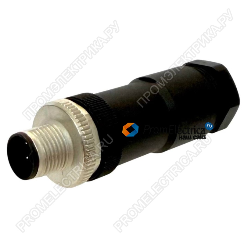 RK-DP-PG9-B Прямой разъем M12, 5PIN, K-code, штекер папа, PG9, черного цвета