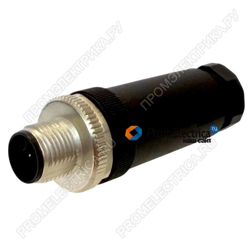 RK-CP-PG9-B Прямой разъем M12, 4PIN, K-code, штекер папа, PG9, черного цвета