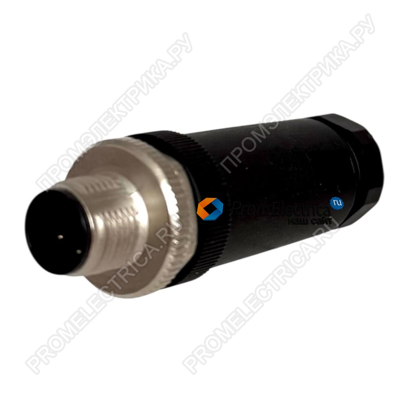 RK-AP-PG9-B Прямой разъем M12, 3PIN, K-code, штекер папа, PG9, черного цвета