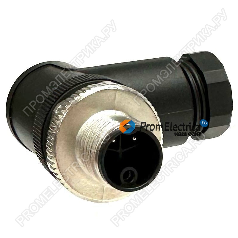 RK-BP-PG9-B Угловой разъем M12, 3PIN, K-code, штекер папа, PG9, черного цвета