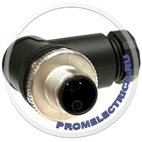 RK-BP-PG9-B Угловой разъем M12, 3PIN, K-code, штекер папа, PG9, черного цвета