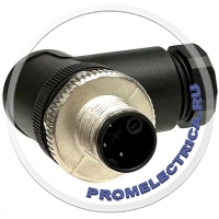 RK-EP-PG9-B Угловой разъем M12, 4PIN, K-code, штекер папа, PG9, черного цвета