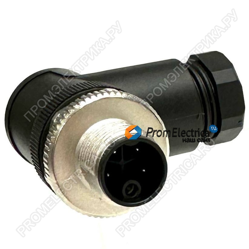 RK-FP-PG9-B Угловой разъем M12, 5PIN, K-code, штекер папа, PG9, черного цвета