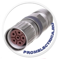 M23DK6TK Прямой разъем M23, 6pin, гнездо.