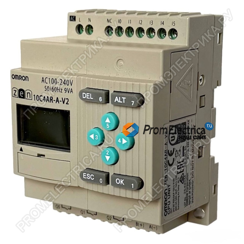 ZEN-10C4AR-A-V2 Программируемое реле ZEN, питание 100-240В, 6 входов 220В, 3 выхода