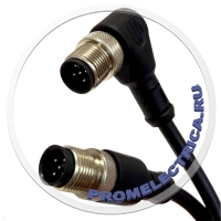 S-FPDP-5M-B Разъем прямой М12 папа5pin + угловой папа 5pin, кабель 5м