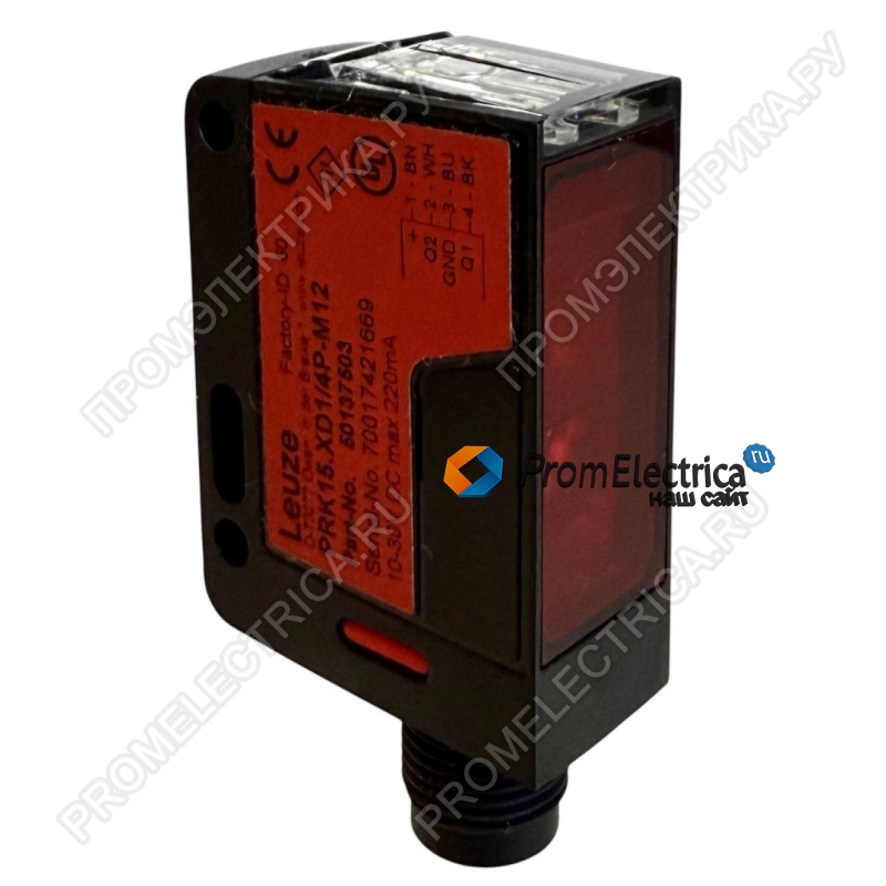 Рефлекторный датчик для обнар. объектов в стрейч-пленке, 0-7м PNP NO+NC PRK15.XD1/4P-M12 50137503