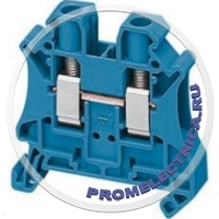 AB1VV635UBL клеммник винтовой проходной, сечением провода 6 квмм, 2 точки подключения, синий, Schneider Electric