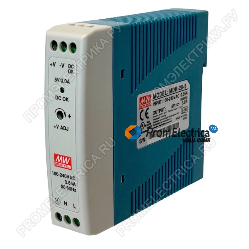 MDR-20-5 mean well Импульсный блок питания 20W, 5V, 0-30A