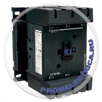 LC1E160E5 контактор, 3 полюса,номинальный ток 160 Aмпер, контакты НО+НЗ, напряжение 380 Вольт, категория AC3, напряжение цепи управления 48 Вольт AC 50 Герц, Schneider Electric