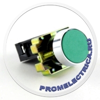 XB2-BA31 Кнопка зеленая с потайным толкателем, диаметр 22 мм, контакт NO, 5 Ампер, Telemecanique